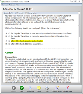 ExSim-Max Practice Exam for Microsoft MCSE Windows Server 2016
70-744
